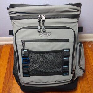 Insulated Cooler Backpack Zip Top Gray Black Camping Picnic Tailgate 18"X13"X8"